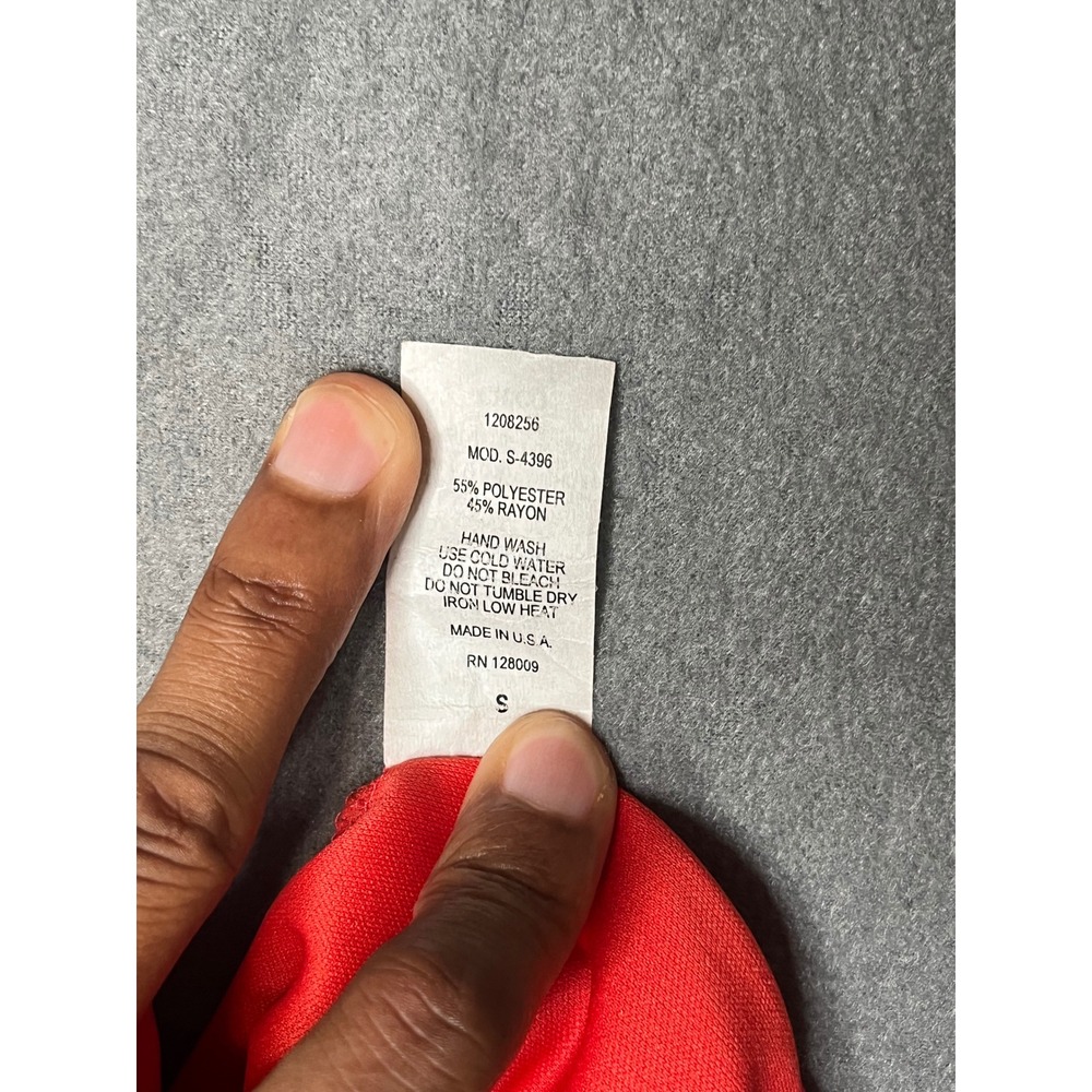 Shasa Red High Low Maxi Skirt Elastic Waist Flowy Asymmetrical Hem Small - Picture 12 of 12